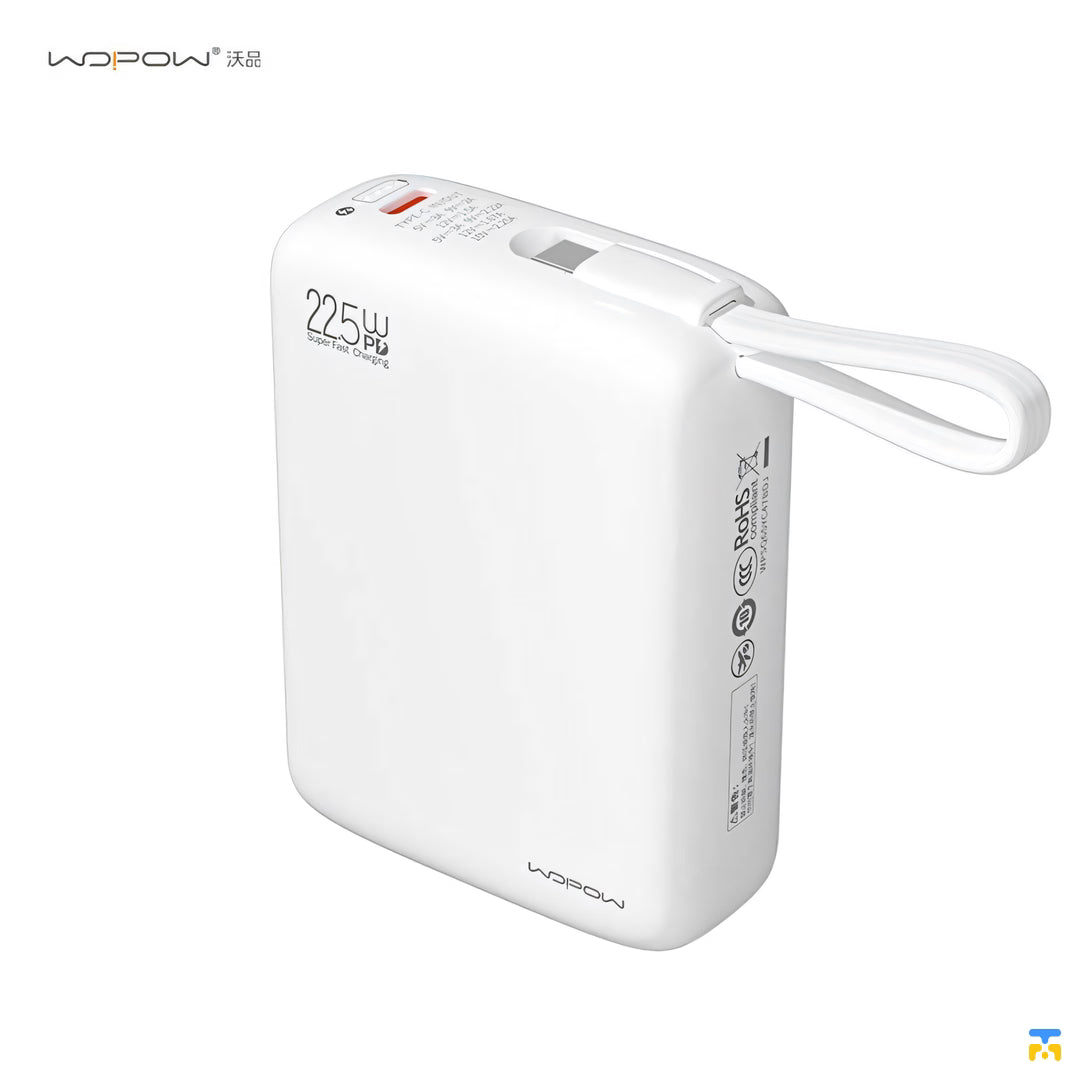 WOPOW 20000mah 22.5W Fast Charging Power Bank with Built-in Cables