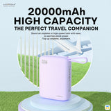 20000mAh HIGH CAPACITY And PERFECT TRAVEL COMPANION - WOPOW 20000mah 22.5W Fast Charging Power Bank with Built-in Cables