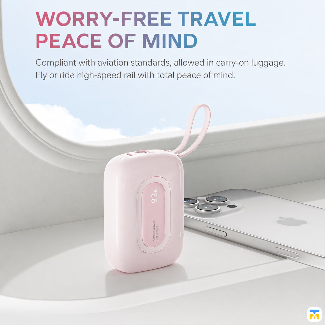 WORRY-FREE TRAVEL PEACE OF MIND - WOPOW 20000mAh Super Mini Power Bank - 22.5W Fast Charging - Lightning/Type-C