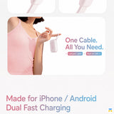 One Cable All You Need - WOPOW 20000mAh Super Mini Power Bank - 22.5W Fast Charging - Lightning/Type-C