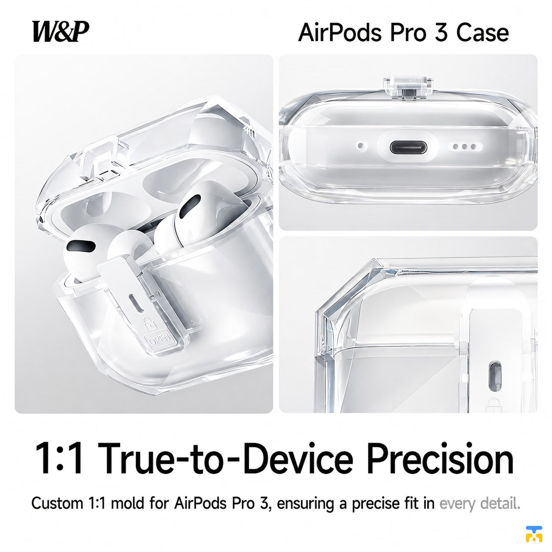 1:1 True-to-Device Precision - W&P Ultra-thin Smart Flip Case for AirPods Pro 3