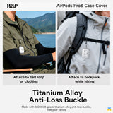 Titanium Alloy
Anti-Loss Buckle - W&P Ultra-thin Smart Flip Case for AirPods Pro 3