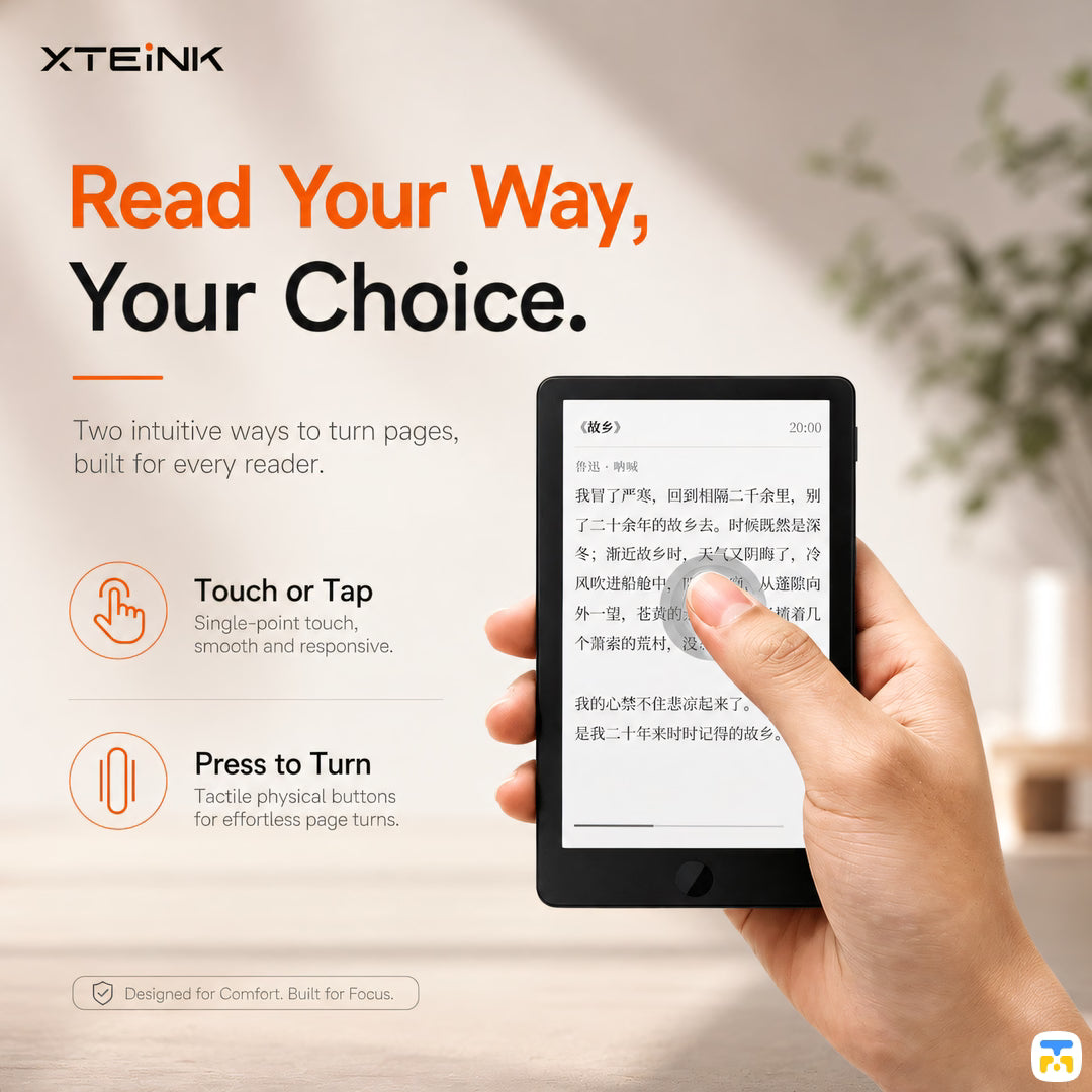 Controls That Feel Right in Your Hand - XTEINK X4 Pro 4.3-Inch Pocket E-Ink eReader with Frontlight and Magnetic Design