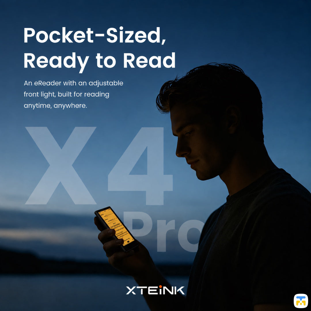 Pocket-Sized. Ready to Read. - XTEINK X4 Pro 4.3-Inch Pocket E-Ink eReader with Frontlight and Magnetic Design