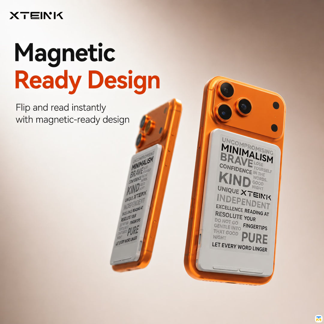 Magnetic-Ready Design for Flexible Use - XTEINK X4 Ultra-Thin Magnetic Pocket eReader - 4.3 inch E-Ink Display