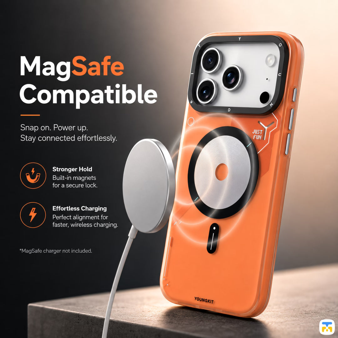 MagSafe
Compatible - YOUNGKIT for iPhone 17 Series Disc Core JUST FUN Case