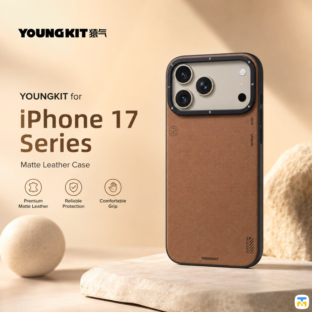 YOUNGKIT for iPhone 17 Series Matte Leather Case