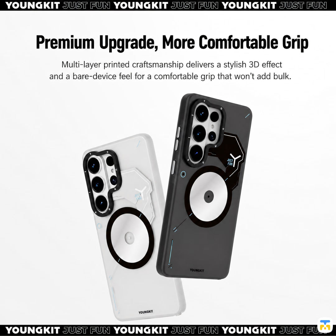 Premium Upgrade, More Comfortable Grip - YOUNGKIT for Samsung S26 Ultra Disc Core JUST FUN Case