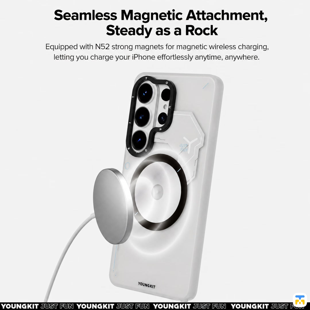 Seamless Magnetic Attachment,
Steady as a Rock - YOUNGKIT for Samsung S26 Ultra Disc Core JUST FUN Case