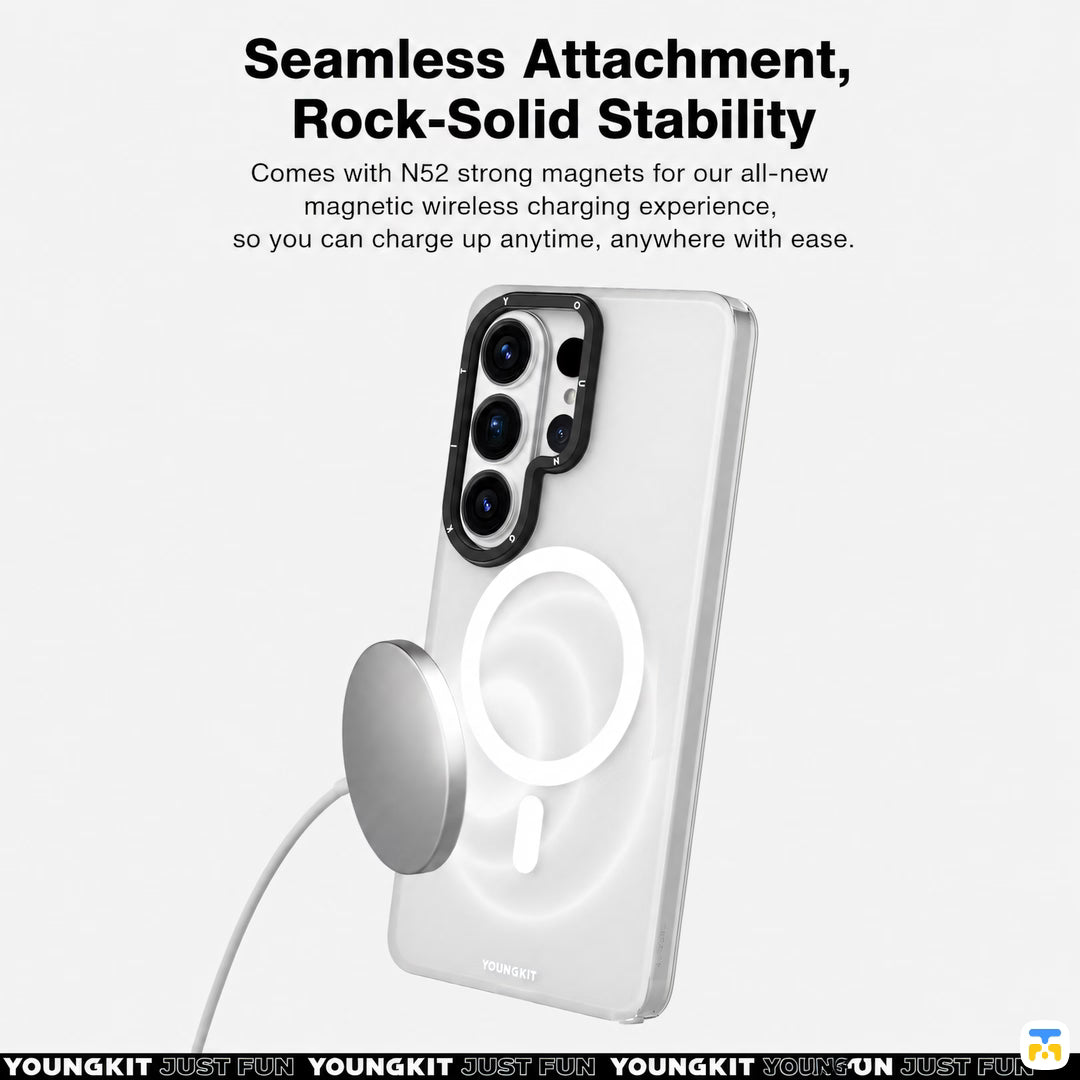 Seamless Attachment, Rock-Solid Stability - YOUNGKIT for Samsung S26 Ultra Hidden Sand Matte Texture Case