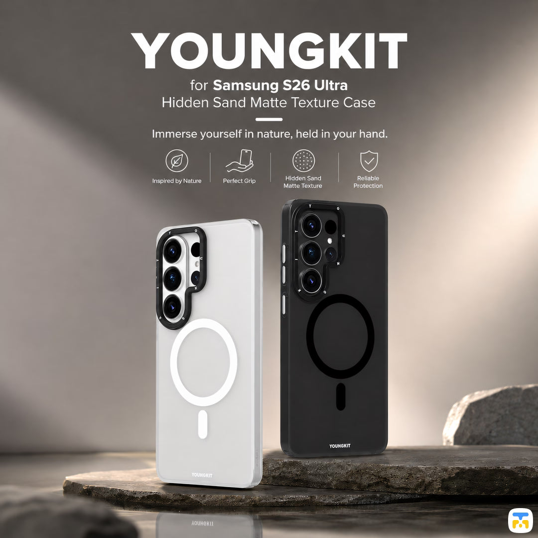 YOUNGKIT for Samsung S26 Ultra Hidden Sand Matte Texture Case